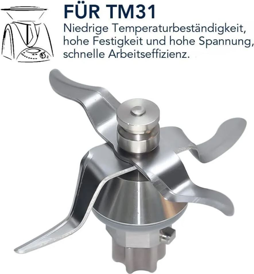 Messer für Thermomix TM31 Küchenmaschine Mixmesser Edelstahl - mit Dichtung